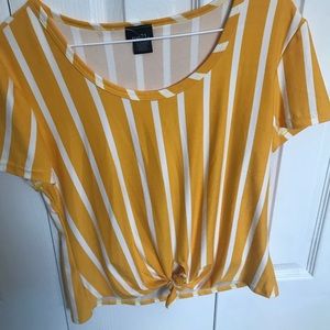 Yellow and white striped shirt